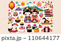 ひな祭りのイラストセット 110644177