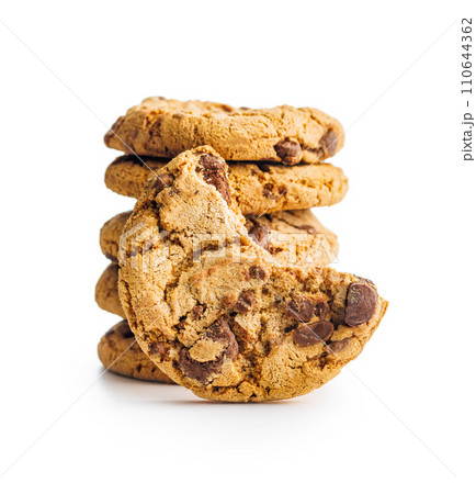 Sweet chocolate cookies isolated on white background. Sweet chocolate cookies isolated on white background. 110644362