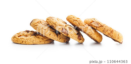 Sweet chocolate cookies isolated on white background. Sweet chocolate cookies isolated on white background. 110644363