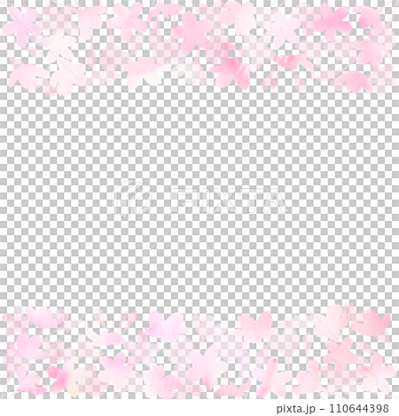 用粉紅色櫻花設計的水彩框架。 110644398