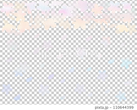 カラフルな桜が舞う可愛らしい水彩イラスト。 カラフルな桜が舞う可愛らしい水彩イラスト。 110644399