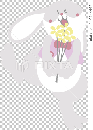 happy easter with bunny rabbit and flower, flat png transparent cartoon character design happy easter with bunny rabbit and flower, flat png transparent cartoon character design 110644465