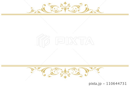 金の繊細な上下装飾のフレーム 110644731