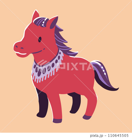 主線なしのシンプルな馬のイラストのイラスト素材 [110645505] - PIXTA