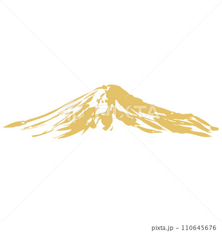 金色の山と雲のイラスト素材　ベクター 110645676