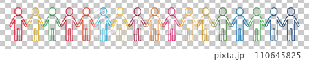 SDGs, people holding hands in a horizontal row SDGs, people holding hands in a horizontal row 110645825