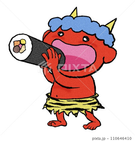 恵方巻き食べるカーくん 110646410