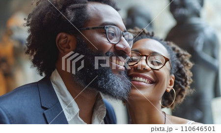 Couple celebrating milestones, their affection evident in warm, tight embraces 110646501