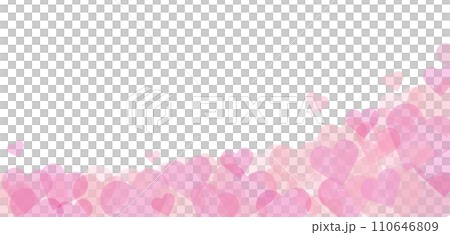 バレンタインに使えるピンクのハートのベクター背景画像	 110646809