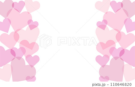 バレンタインに使えるピンクのハートのベクターフレーム画像 110646820