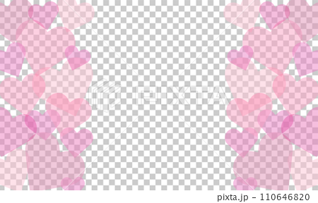 バレンタインに使えるピンクのハートのベクターフレーム画像 110646820