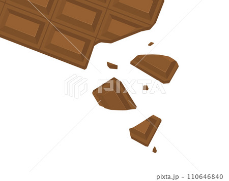 割れた板チョコレートのイラスト 割れた板チョコレートのイラスト 110646840