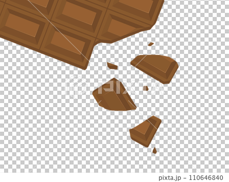 割れた板チョコレートのイラスト 割れた板チョコレートのイラスト 110646840