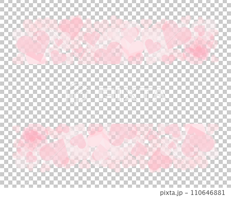 バレンタインに使えるピンクのハートのベクターフレーム画像	 110646881