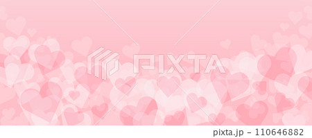 バレンタインに使えるピンクのハートのベクター背景画像 110646882