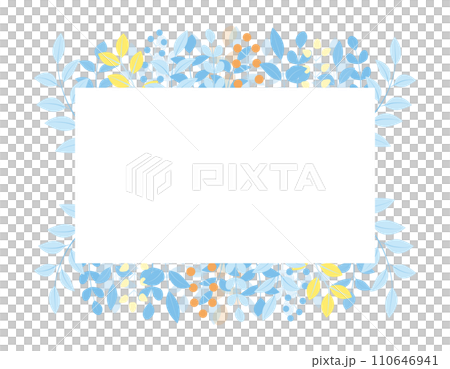 彩色淺藍色植物生長的向量框架材料 110646941