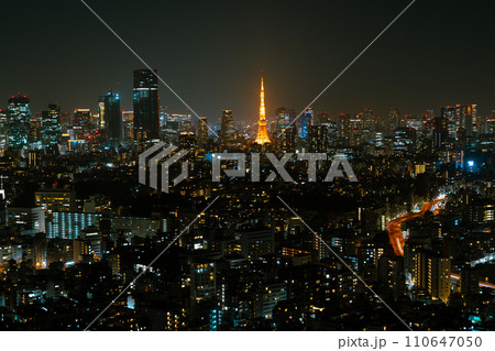 Tokyo tower and night city view in Tokyo, Japan Tokyo tower and night city view in Tokyo, Japan 110647050