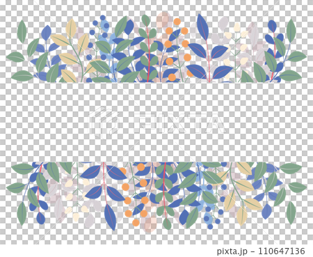Vector frame material with colorful plants 110647136