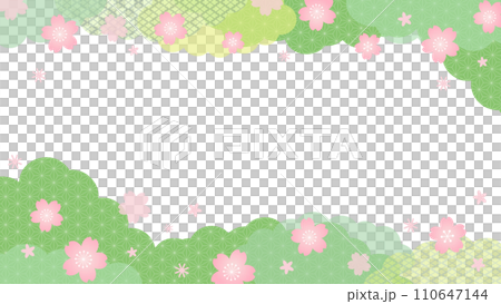 Colorful Japanese style frame vector material of spring-like cherry blossoms Colorful Japanese style frame vector material of spring-like cherry blossoms 110647144