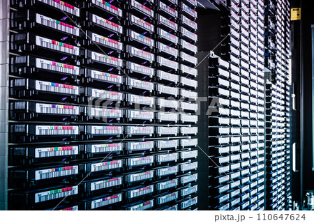 data storage towers filled with hard disks 110647624