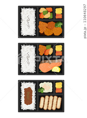 Lunch Box Set of 3 illustration Lunch Box Set of 3 illustration 110648297