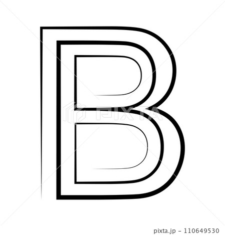 B logo studio letter b one line icon logotype font 110649530