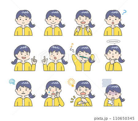 キッズ正面表情セットD 4C 110650345