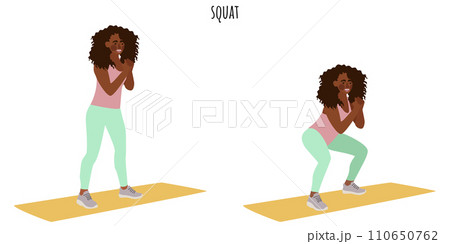 Young woman doing squat exercise Young woman doing squat exercise 110650762