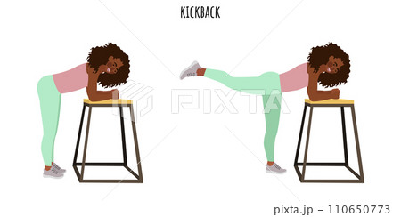 Young woman doing kickback exercise 110650773