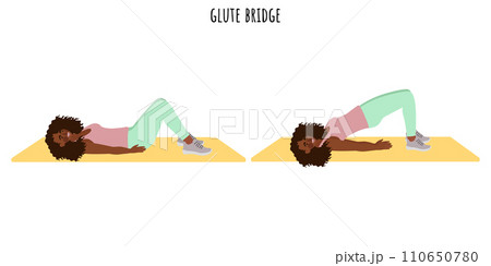 Young woman doing glute bridge exercise 110650780