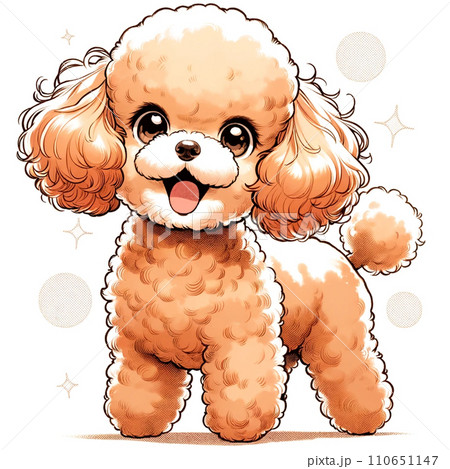 蝶ネクタイをつけたトイプードル｜絵画 原画 動物画 犬の絵 イラスト 犬 絵画 子犬 イラスト 水彩色鉛筆 油彩色鉛筆 原画 トイプードル ワン