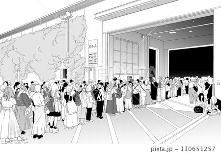 漫画風ペン画イラスト　アミューズメント施設_即売会場 110651257