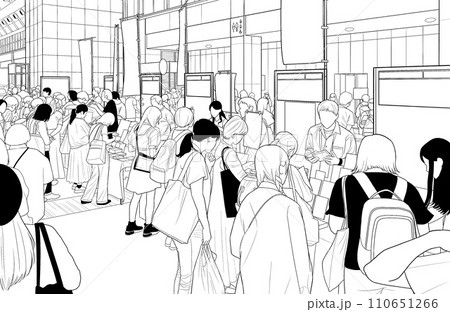 漫画風ペン画イラスト　アミューズメント施設_即売会場 110651266