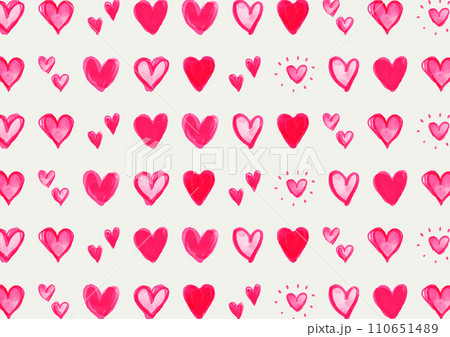 バレンタイン背景　ハート柄　白 110651489