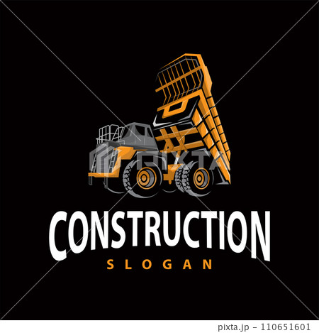Truck logo heavy vehicle mining truck transportation design vector illustration template 110651601