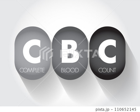 CBC Complete Blood Count - blood test used to evaluate your overall health and detect a wide range of disorders, acronym text concept background 110652145