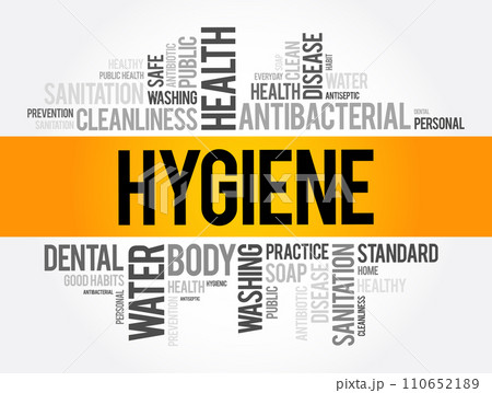 Hygiene word cloud collage, health concept background 110652189