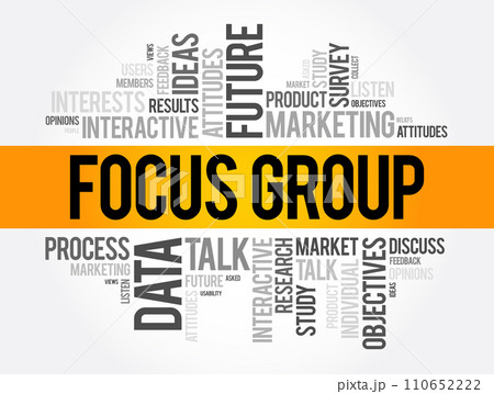 Focus Group word cloud collage, business concept background 110652222