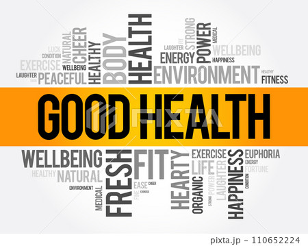 Good Health word cloud collage, health concept background 110652224