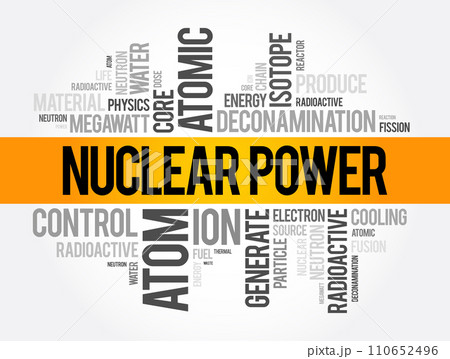 Nuclear Power word cloud collage, concept background 110652496