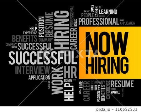 Now Hiring word cloud collage, business concept background 110652533