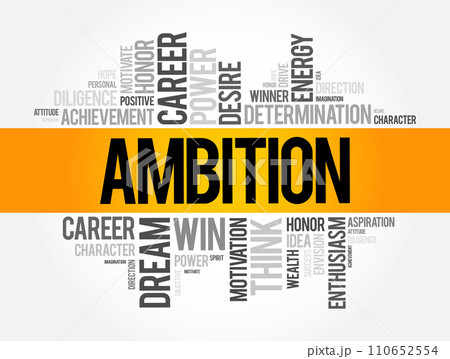 Ambition word cloud collage, business concept background 110652554