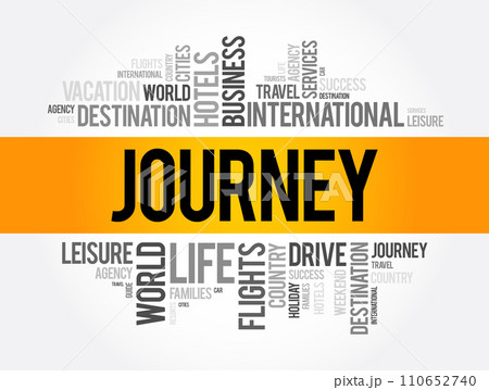 Journey word cloud collage, travel concept background 110652740