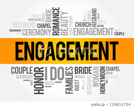 Engagement word cloud collage, concept background 110652754