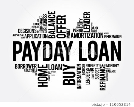 Payday Loan word cloud collage, business concept background 110652814