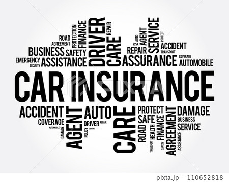 Car insurance word cloud collage, business concept background 110652818
