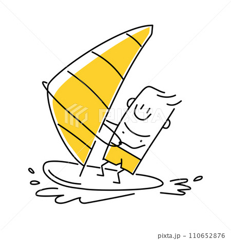 Wind surfing Stick figure. 110652876