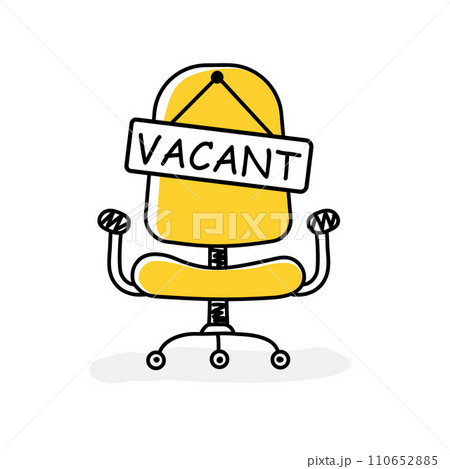 Office chair with a sign vacant Office chair with a sign vacant 110652885