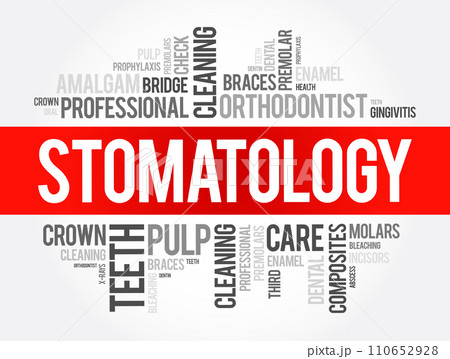 Stomatology word cloud collage, health concept background Stomatology word cloud collage, health concept background 110652928