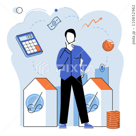 Tax information. Vector illustration. Investments may have tax implications, such as capital gains or dividends Capital gains earned from sale assets may be subject to tax Credit for taxes paid Tax information. Vector illustration. Investments may have tax implications, such as capital gains or dividends Capital gains earned from sale assets may be subject to tax Credit for taxes paid 110652962